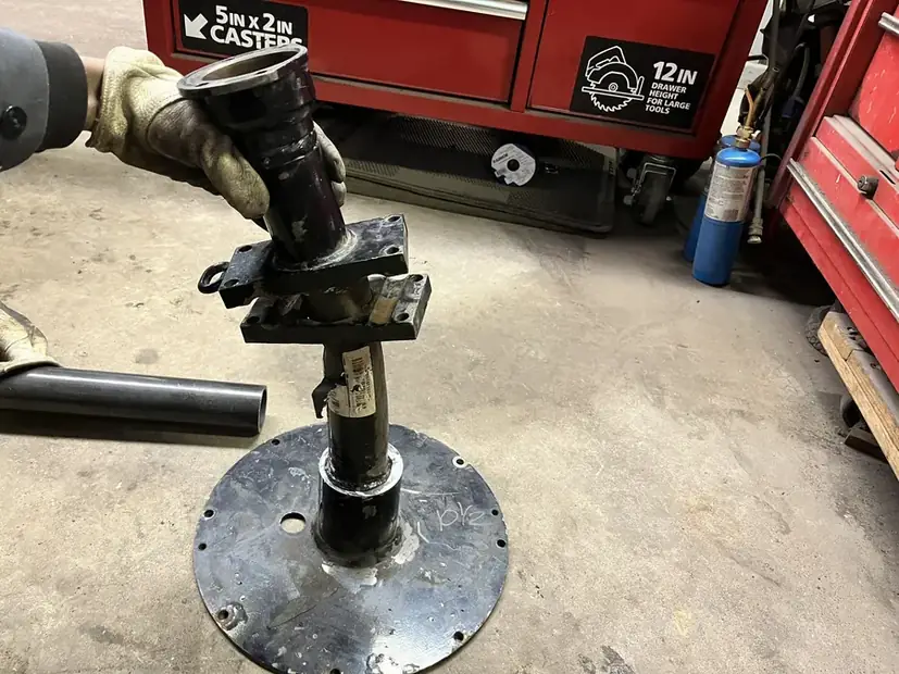 Welded stand assembly in the shop on Corlett Ave
