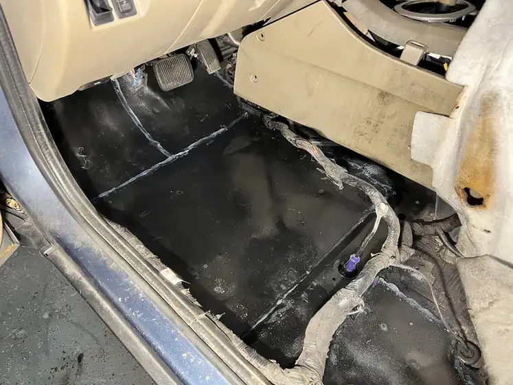 Floor pan repaired and coated