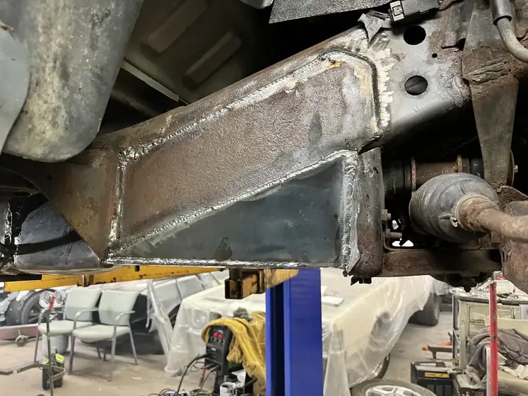Frame rail with new steel welded in