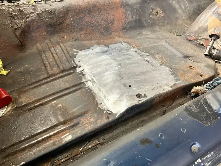 Panel section welded into a vintage body