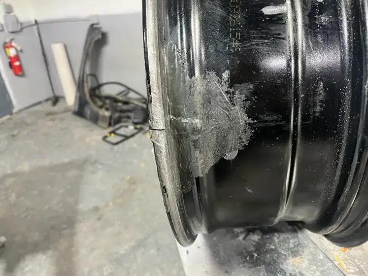 Repaired alloy wheel after welding