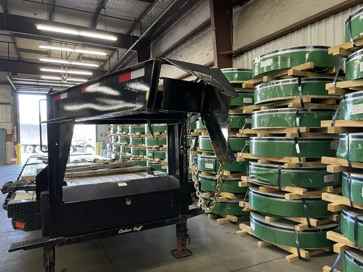 Steel equipment structure in the shop