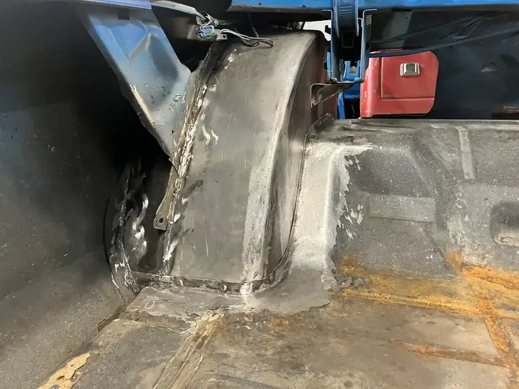 Wheel tub during fabrication