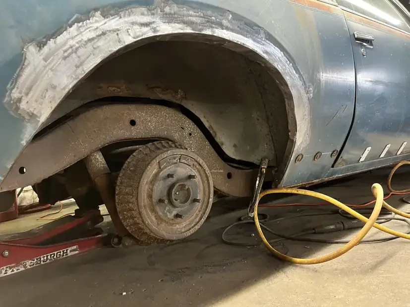 Wheel arch rebuilt and primed
