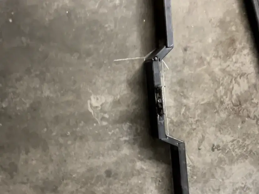 Fabricated steel bracket on the bench