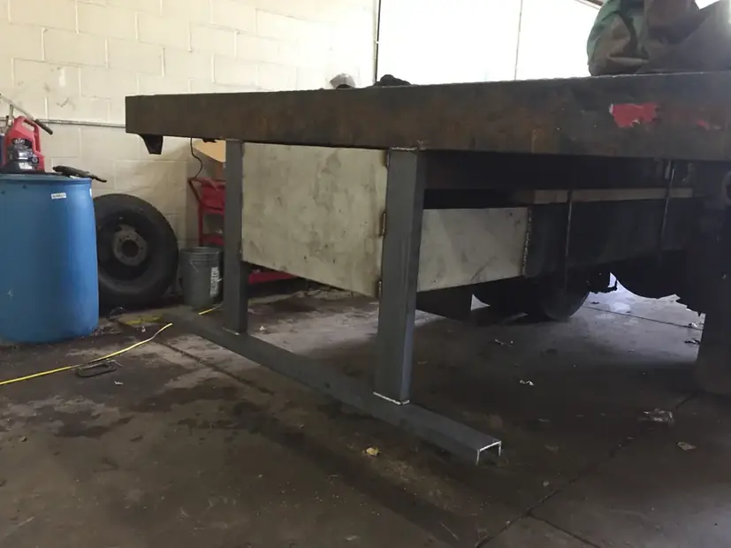 Fabricated ICC bumper assembly up on stands
