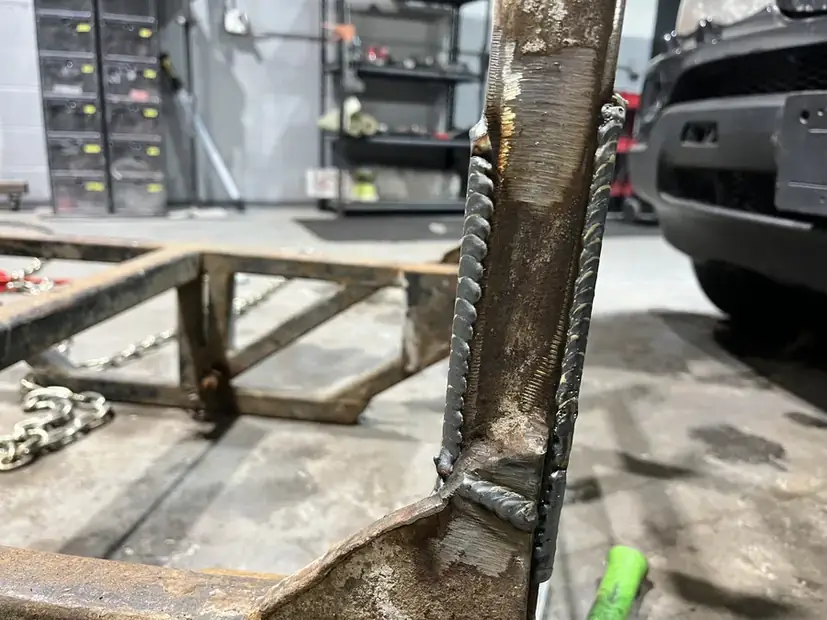 Fabricated steel frame outside the shop