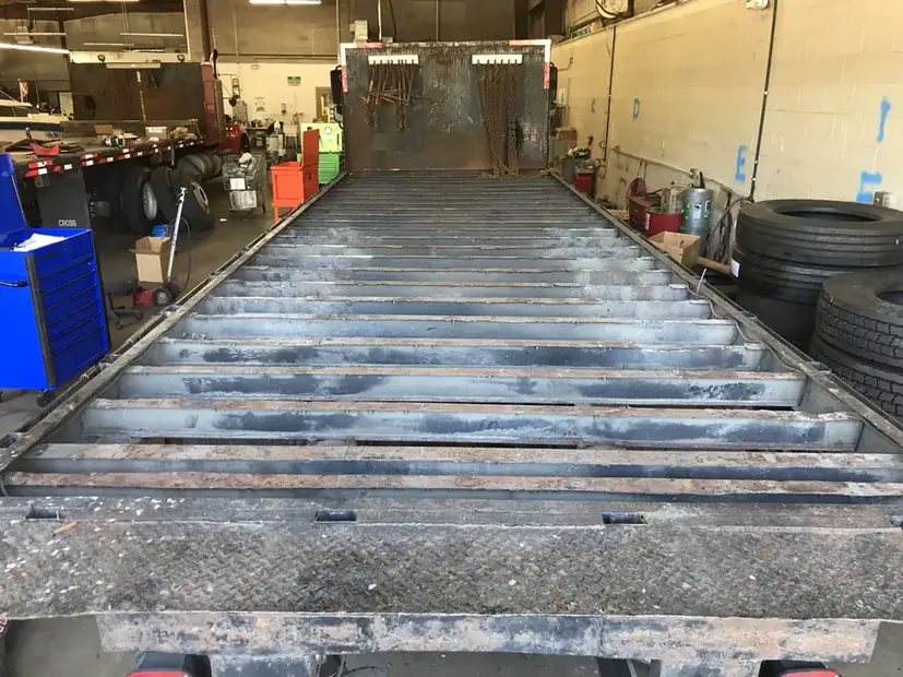 Ramp deck in the shop for repair