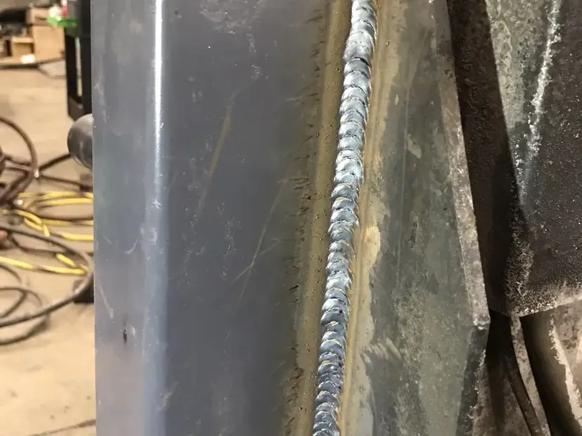 Weld bead on fabricated steel