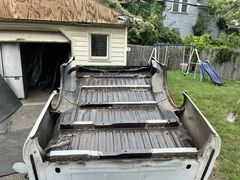 Bed floor section removed for repair