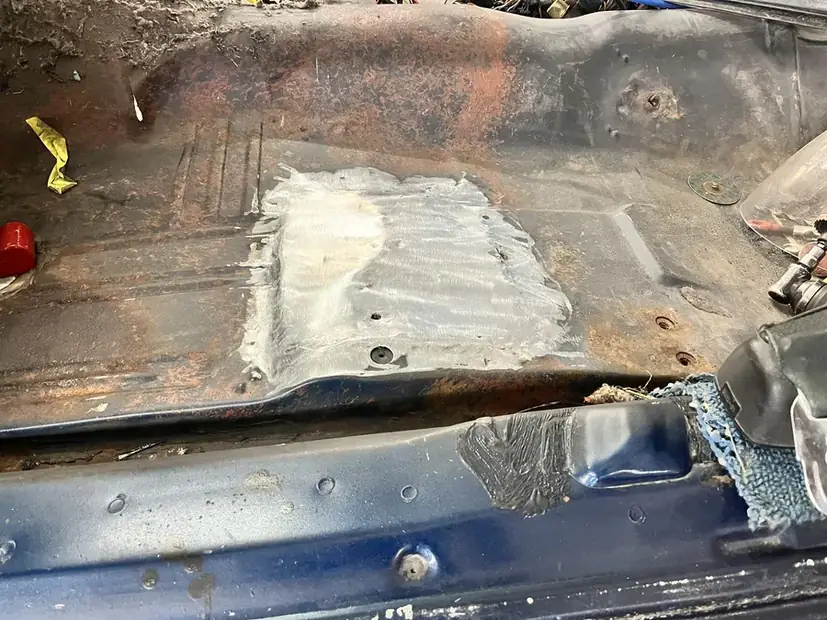 Repaired panel section dressed back